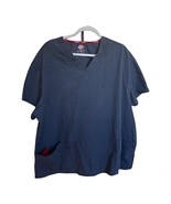 Dickies Women&#39;s Scrub Top Solid  V-Neck 3XL, Pewter Twist Gray Red Pocket - $148.33 MXN