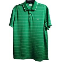 Classic Green Striped Golf Polo Shirt Performance Athletic Wear Med - $9.89