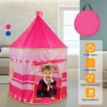 Prince Princess Kid Castle Play Tent Pop Up Outdoor Indoor Portable Girls Pink - £33.66 GBP