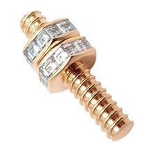 Authentic! Cartier 18k Yellow Gold Ecrou Diamond Single Earring / Pin Brooch - £11,592.41 GBP