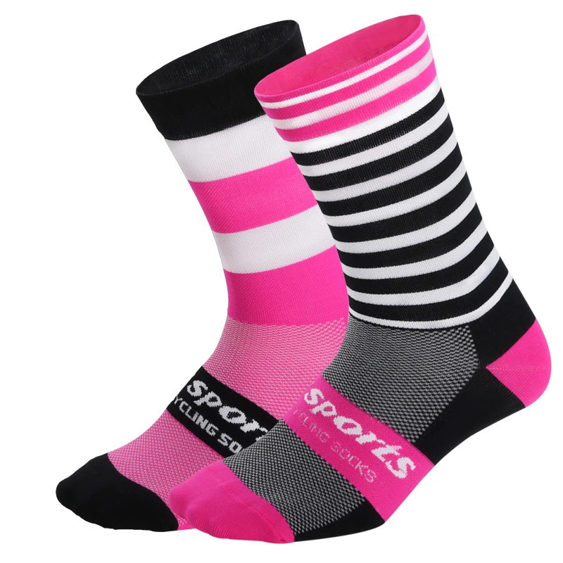 Spring Quick Drying Cycling Sock Women Stripe Compression Stoc Wear-resisting Me - £136.89 GBP