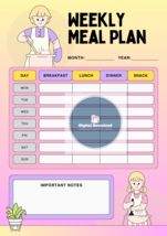 Digital Weekly Meal Planner PSD/PDF Template- 06 - £1.19 GBP