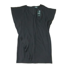 NWT LAUREN Ralph Lauren Sazana Shift in Black Jersey Crepe Overlay Dress 12 - £25.18 GBP