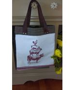 Farmers Market Purse Tote Bag. Natural Leather Straps. Handcrafted  - £35.97 GBP