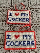 Handmade Needlepoint Sign I Love My COCKERS COCKER SPANIEL Dog Lovers Br... - £8.62 GBP