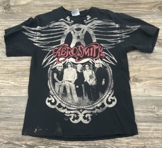 AEROSMITH Band T-Shirt (2010) ~Size Medium Black Graphic Hanes Heavyweight  - $21.38