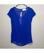 TAVI BLOUSE TOP SHEER BLUE NEW SZ M - $319.48 MXN