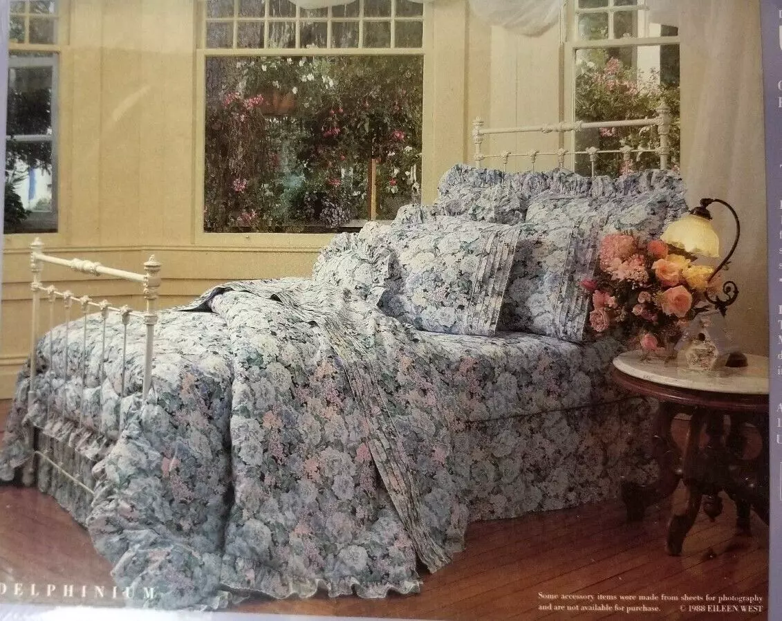 Eileen West Delphinium Floral Queen Fitted Sheet - $75.00