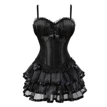 Victorian Corset Dress Burlesque Bustiers with Tutu Skirt Lace Up Strap - £28.20 GBP+