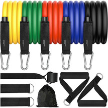 Resistance Bands, Exercise Bands 5 Levels Workout Bands with Handles 100LBS - £15.23 GBP