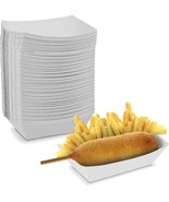 Paper Food Trays - 5 Lb Disposable Plain White Boats By Mt, Made In The Usa - £35.36 GBP