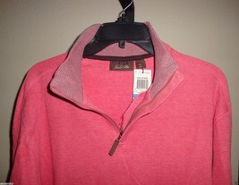 New $69 Tasso Elba Men&#39;s Quarter Zip Mock Neck Sweater Red Heather XL - $34.64