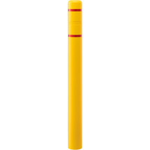 Global Industrial Bollard Post Sleeve 4&quot; D x 52&quot; H Yellow With Red Tape ... - £56.48 GBP