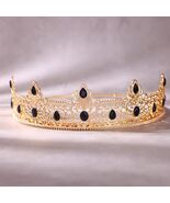 King Crowns for Men Antique Gold Prom Crown for Birthday Party Halloween... - €19,27 EUR