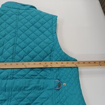 Back in the Saddle Women's 1X Turquoise Quilted Riding Vest Fleece Lined Pockets image 6