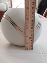 Vintage Small Toyo Japan Vase White With Gold Stripes 5.5 x 6 inches - $13.83 CAD