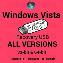 Windows Vista Home Basic 64 Bit Recovery Install Reinstall Boot USB Stick - £17.29 GBP