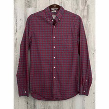 ReImagined by J Crew Mens Slim Fit Flannel Shirt Small Red Blue Plaid St... - $22.71