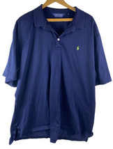 Polo Golf Ralph Lauren 2XL Shirt Mens Pima Cotton Navy Blue Collared Gre... - $55.92