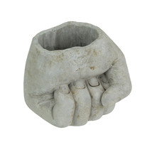 7 Inch Diameter Fist Bump Hand Concrete Plant Pot Planter Candle Holder - £26.44 GBP