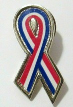 Vintage USA Red White &amp; Blue Flag Ribbon Tack Lapel Pin Signed FAF Patriotic 1&quot; - £5.53 GBP