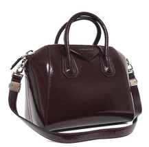 New $2450 Givenchy Small Creased Antigona Aubergine Patent Leather Bag - £1,385.63 GBP
