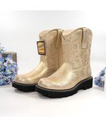Ariat Gold Gilded Lizard Embossed Leather Fatbaby Western Cowboy Boots S... - $172.76