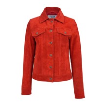 DR213 Women&#39;s Retro Classic Levi Style Leather Jacket Red - £109.55 GBP