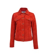DR213 Women&#39;s Retro Classic Levi Style Leather Jacket Red - £107.64 GBP