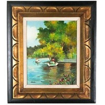 &quot; Courting dans Le Rivière &quot; Par Lerin , Encadré Huile Sur Planche, 16 &quot; x 12 &quot; - £1,857.76 GBP