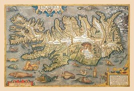 Map of Iceland by Abraham Ortelius - Art Print - £17.29 GBP+