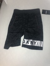 DKNY Casual Shorts 3 Pocket Boys Size 6 Black Heather W Metallic Stripe NEW - $23.75