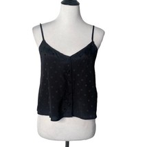 Forever 21 Polka Dot Crop Top Black Sleeveless Button Front Womens Size S NEW - £10.97 GBP