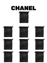 Wholesale Lot of 10 Chanel Black Makeup/Jewelry Pouch Drawstring Bag Authentic - £28.15 GBP
