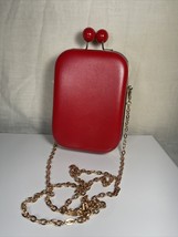 Elizabeth Arden Purse Women&#39;s Small Red Side Bag Gold Chain Cross Body NEW - £11.16 GBP