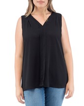 Women Plus size Bobeau Alison V-neck Sleeveless Pullover Blouse Black 2X... - $19.95