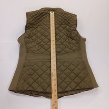 Love Tree Women's Size Small Vest Green Quilted Gold Accents Full Zip Mock Neck image 7