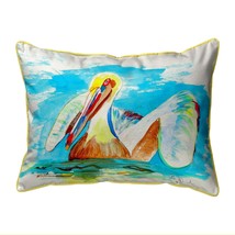 Betsy Drake Pelican in Teal Large Indoor Outdoor Pillow 16x20 - £36.99 GBP
