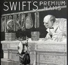 Swifts Premium Hams And Bacon 1900s Victorian Advertisement Meat DWCC11 - $39.99