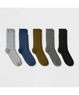 Goodfellow &amp; Co. Men&#39;s Ribbed Dots Dress Socks 5 Pair Shoe Size 7-12 Cre... - $23.86 CAD