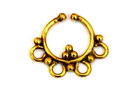Brass Septum Ring, Fake Septum Piercing, Gold Nose Ring - £6.32 GBP