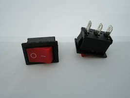 2x Pack Set KCD1-101 3 Pin CQC 6A 250V 10A 125V AC Red Rocket Button Switch Boat - £9.32 GBP