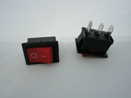 2x Pack Set KCD1-101 3 Pin CQC 6A 250V 10A 125V AC Red Rocket Button Switch Boat - £7.76 GBP