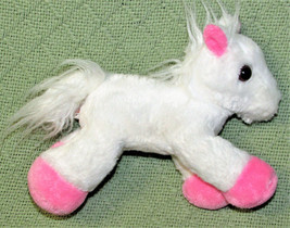 Aurora World Mini Horse Pony 7&quot; White Pink Ears Hoof Stuffed Animal Plush Toy - $9.00