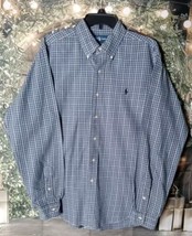 Ralph Lauren Men&#39;s Shirt Size L Classic Fit Button Down Blue Stripe 100%... - £14.08 GBP