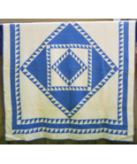 antique vintage homemade quilt ESTATE SALE blue 76&quot; x 72&quot; - $369.26 CAD