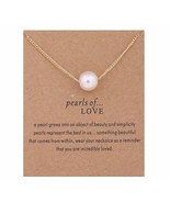 Pearl Pendant Necklace Gold Dipped with Meaning Card Pearls of Love Wisdom - £7.35 GBP