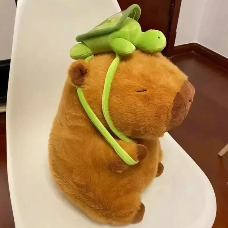 Capybara Plush With Turtle Backpack Simulation Capibara Anime Fluffty Doll Cute - £11.04 GBP+