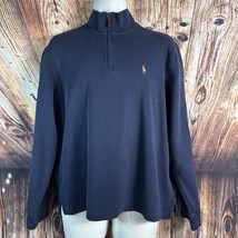 Polo Ralph Lauren ESTATE RIB Mens Size Medium Blue 1/4 Zip Up Long Sleeve Shirt - $33.24