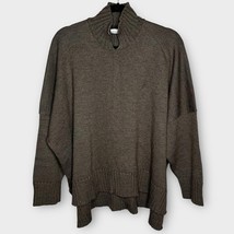 ESKANDAR brown 100% merino wool drop shoulder oversized boxy sweater one... - $241.88